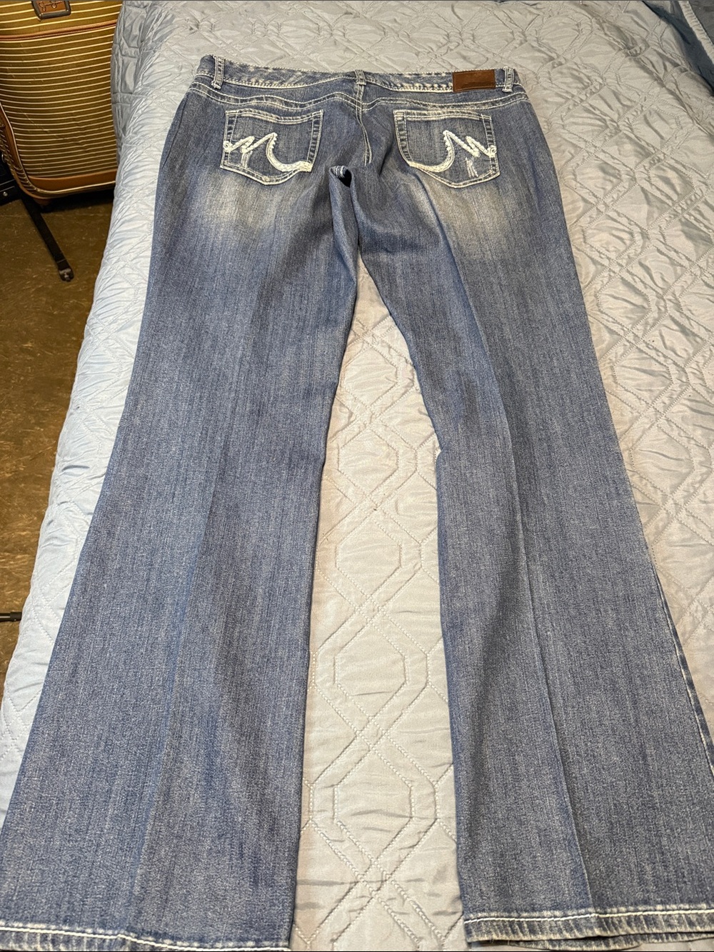 Maurices Women's Faded Blue Flare Jeans - Picture 3 of 7
